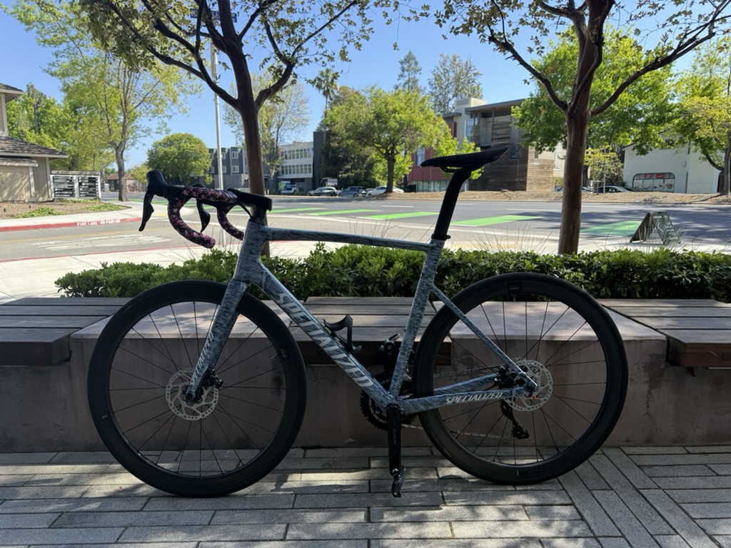 Picture of my bike at the side of the road.